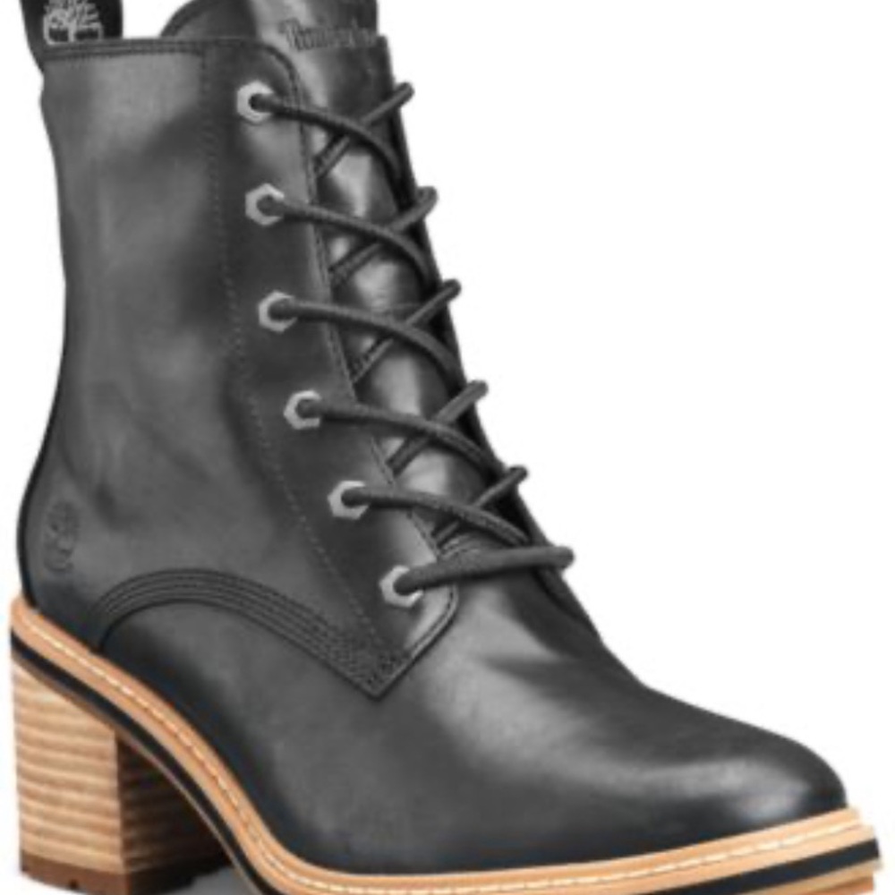 Timberland Women's Black Lace-Up Leather Boots